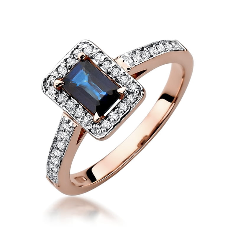 Inel Aur 14K cu Safir 0.60 ct si Diamante Naturale 0.22 ct, imaginea 8 din 10