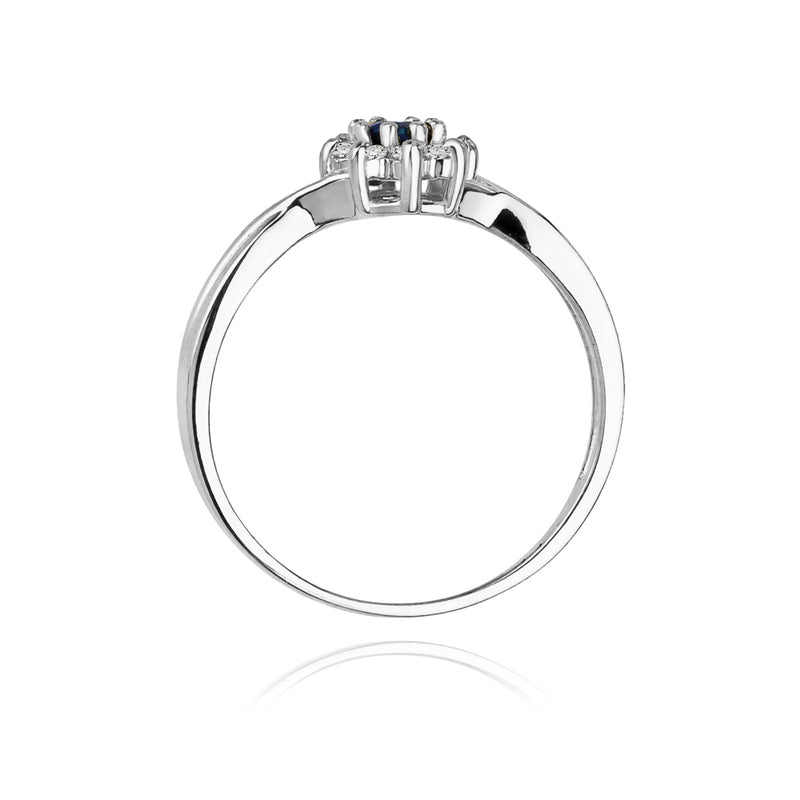 Inel Aur 14K cu Safir 0.15 ct si Diamante Naturale 0.12 ct, imaginea 7 din 10