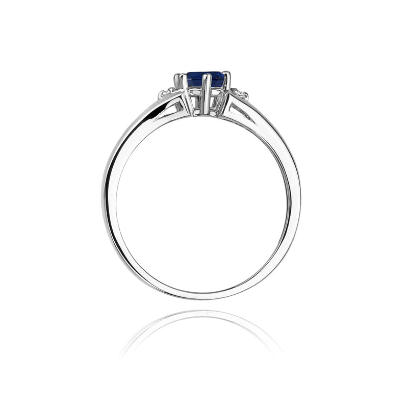 Inel Aur 14K cu Safir 0.50 ct si Diamante Naturale 0.03 ct, imaginea 7 din 10