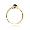 Inel Aur 14K cu Safir 0.70 ct si Diamante Naturale 0.08 ct, imaginea 3 din 10
