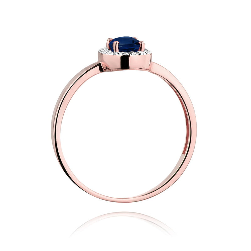 Inel Aur 14K cu Safir 0.70 ct si Diamante Naturale 0.08 ct, imaginea 10 din 10