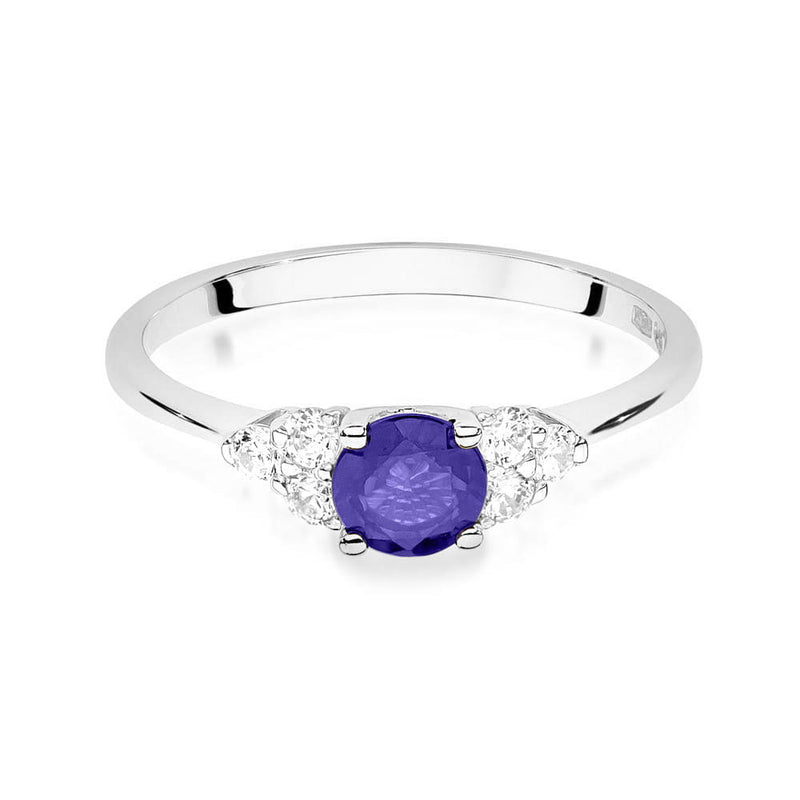 Inel Aur 14K cu Tanzanit 0.50 ct si Diamante Naturale 0.18 ct, imaginea 6 din 12