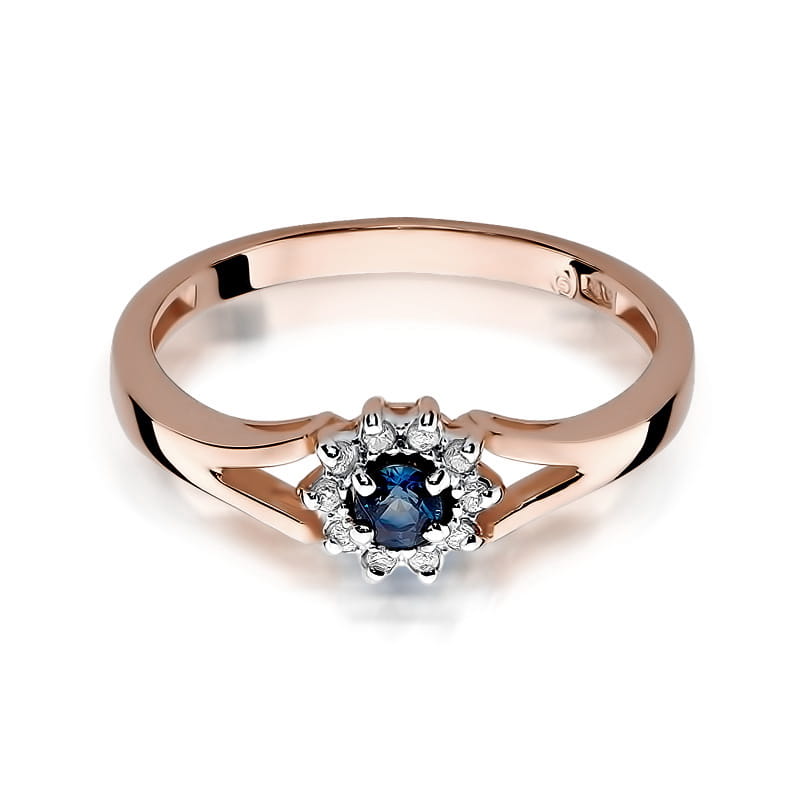 Inel Aur 14K cu Safir 0.15 ct si Diamante Naturale 0.09 ct, imaginea 7 din 8