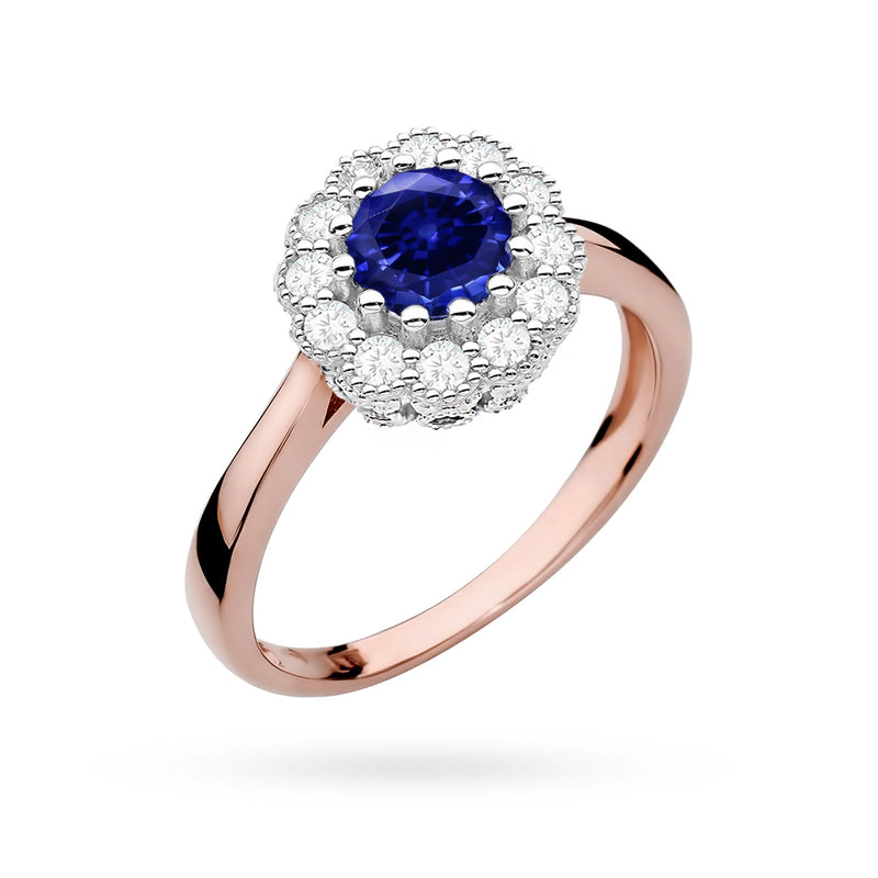 Inel Aur 14K cu Safir 0.50 ct si Diamante Naturale 0.17 ct, imaginea 8 din 8