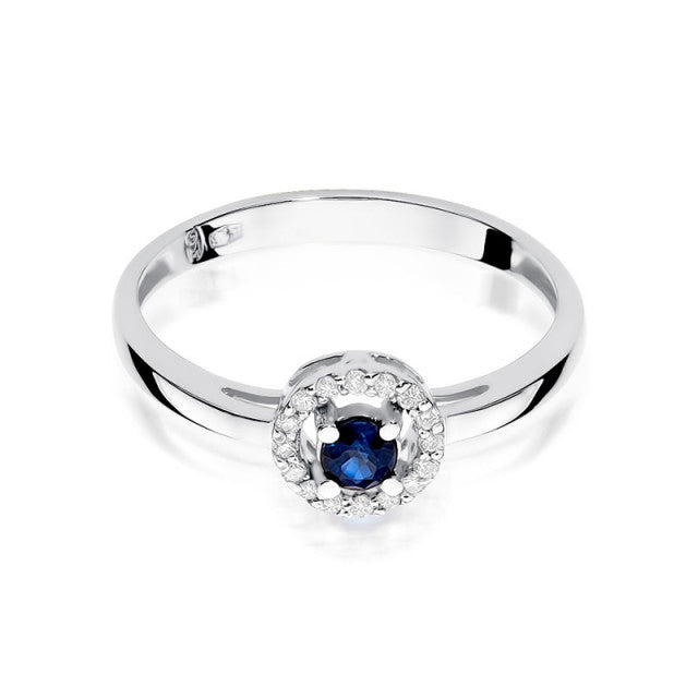 Inel Aur 14K cu Safir 0.15 ct si Diamante Naturale 0.08 ct, imaginea 5 din 11