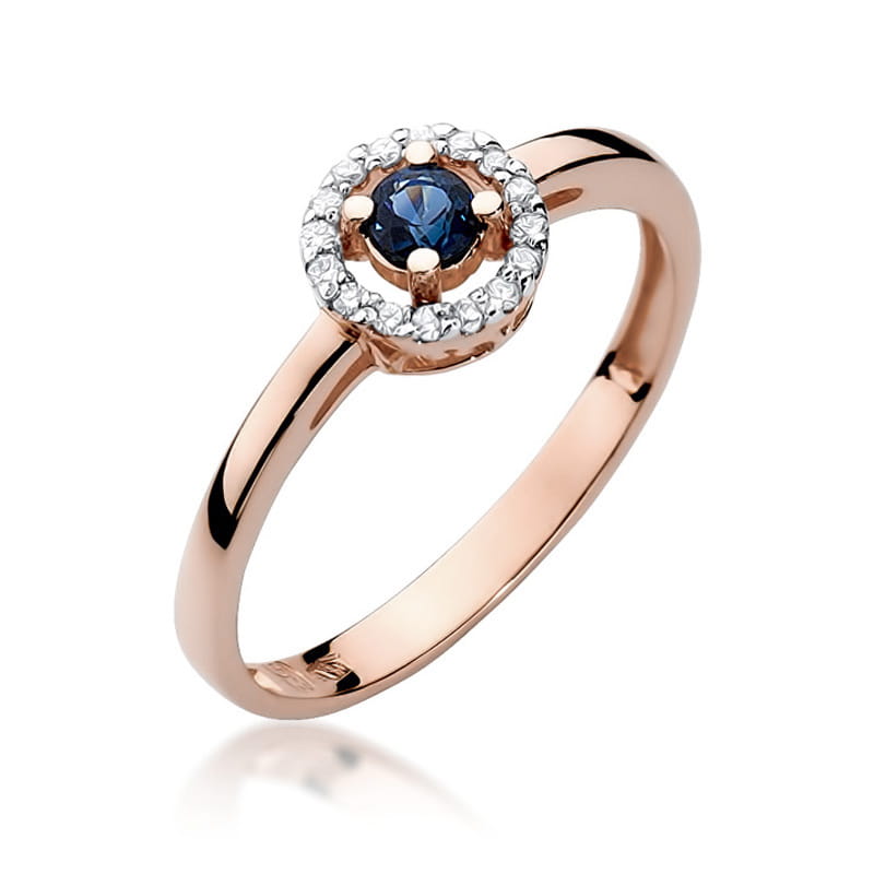 Inel Aur 14K cu Safir 0.15 ct si Diamante Naturale 0.08 ct, imaginea 8 din 11