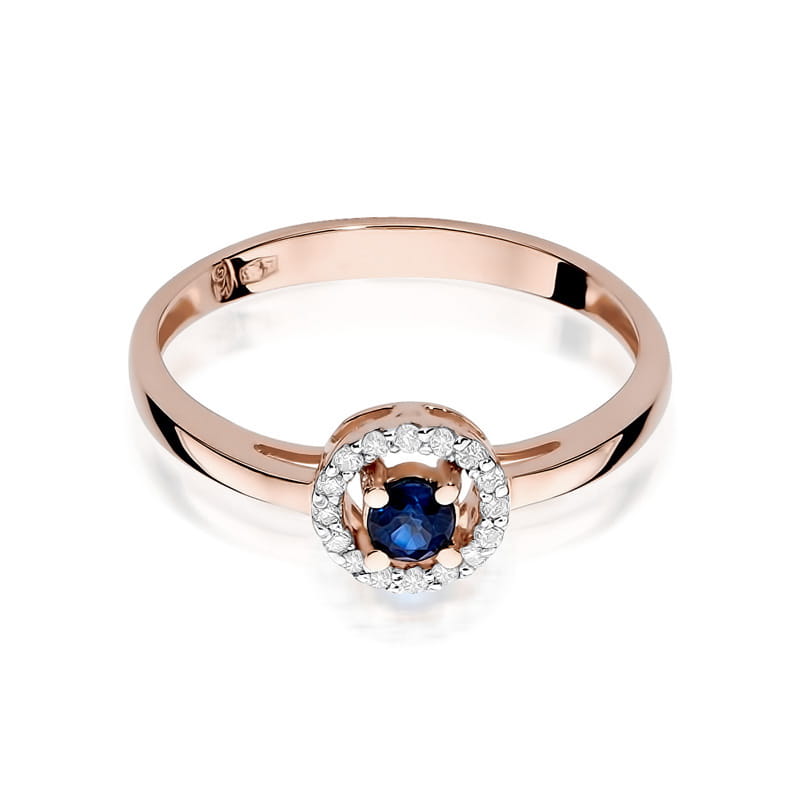 Inel Aur 14K cu Safir 0.15 ct si Diamante Naturale 0.08 ct, imaginea 9 din 11
