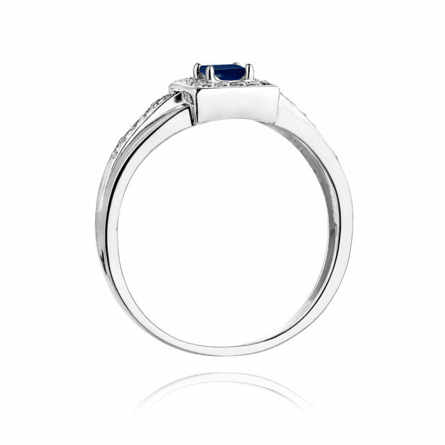 Inel Aur 14K cu Safir 0.20 ct si Diamante Naturale 0.14 ct, imaginea 7 din 10