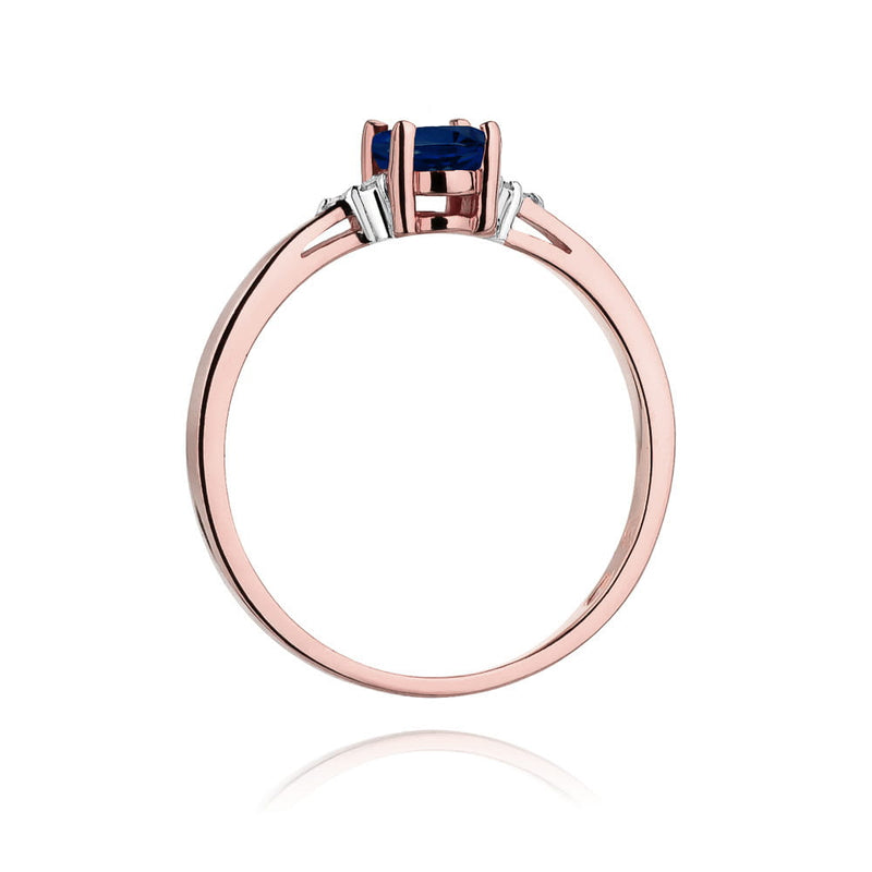 Inel Aur 14K cu Safir 0.70 ct si Diamante Naturale 0.05 ct, imaginea 10 din 10