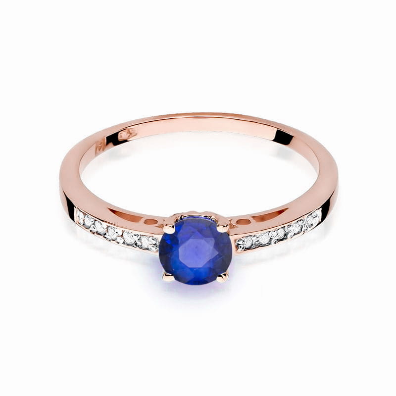 Inel Aur 14K cu Safir 0.50 ct si Diamante Naturale 0.05 ct, imaginea 6 din 11