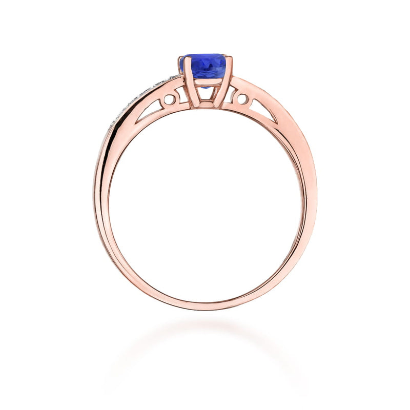 Inel Aur 14K cu Safir 0.50 ct si Diamante Naturale 0.05 ct, imaginea 7 din 11