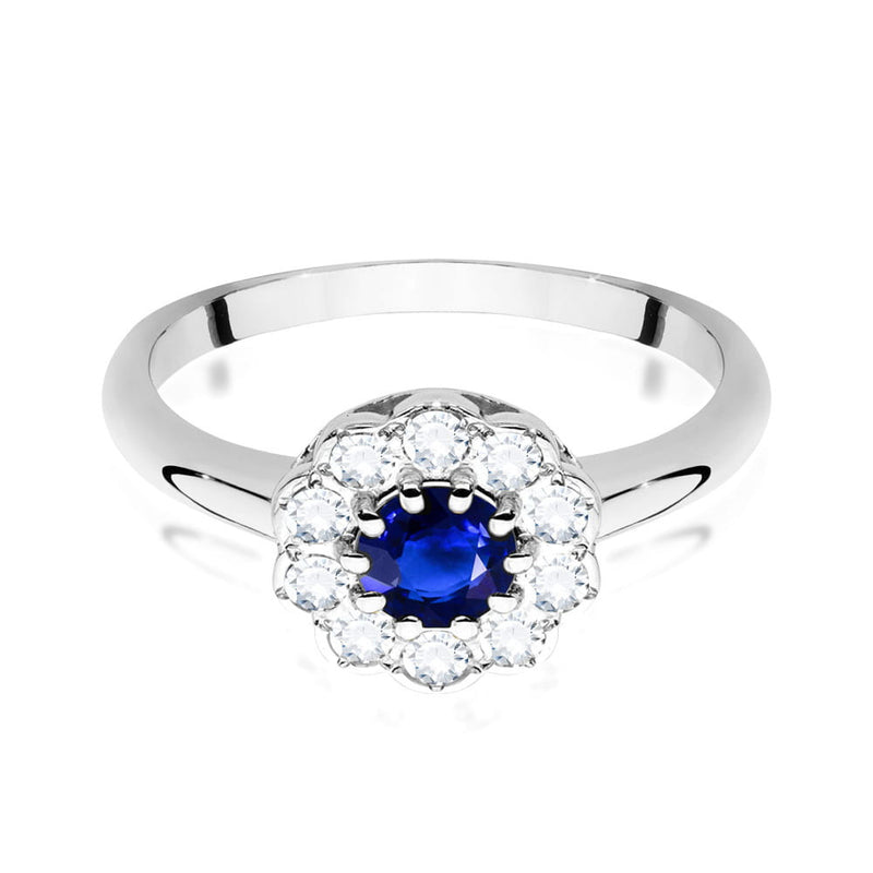 Inel Aur 14K cu Safir 0.50 ct si Diamante Naturale 0.30 ct, imaginea 5 din 8
