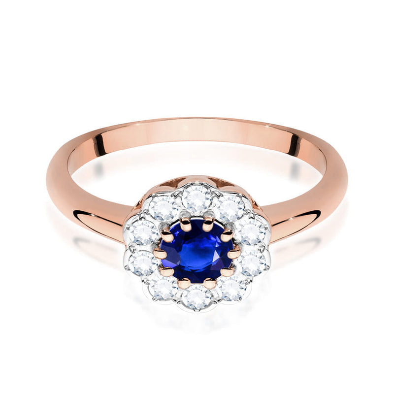 Inel Aur 14K cu Safir 0.50 ct si Diamante Naturale 0.30 ct, imaginea 8 din 8