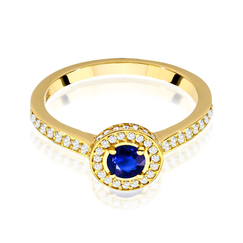 Inel Aur 14K cu Safir 0.30 ct si Diamante Naturale 0.34 ct, imaginea 2 din 11