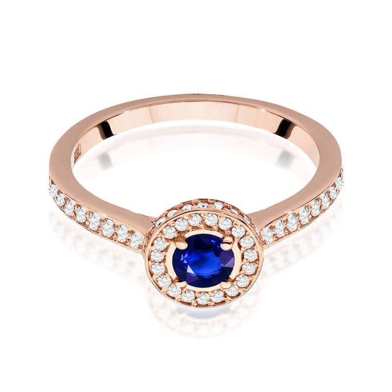 Inel Aur 14K cu Safir 0.30 ct si Diamante Naturale 0.34 ct, imaginea 10 din 11