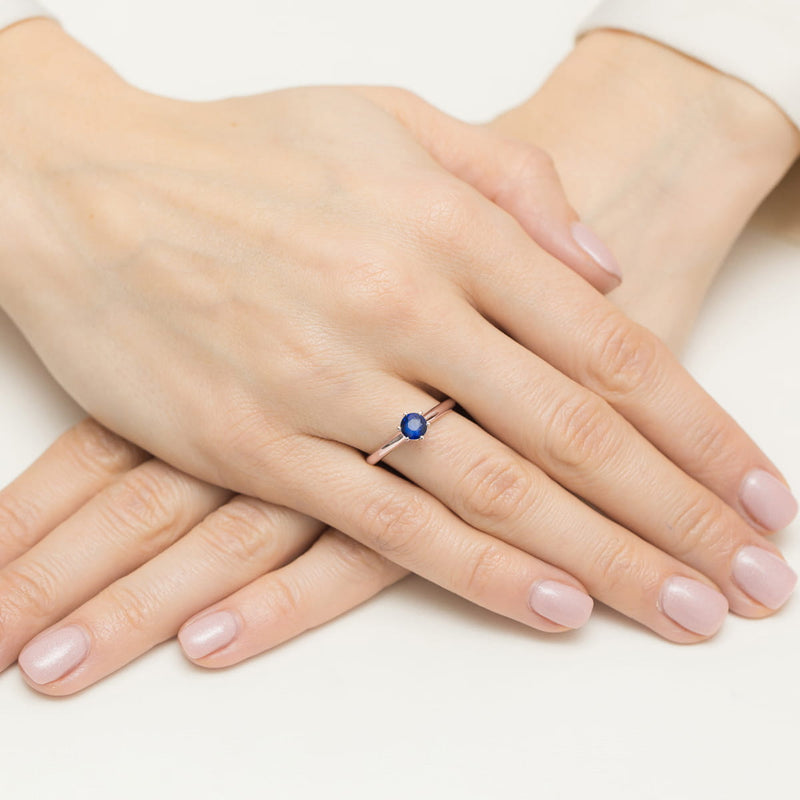 Inel Aur 14K cu Safir 0.50 ct si Diamante Naturale 0.04 ct, imaginea 11 din 11