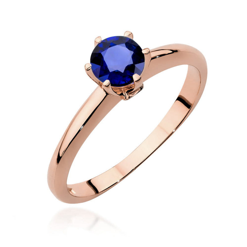 Inel Aur 14K cu Safir 0.50 ct si Diamante Naturale 0.04 ct, imaginea 8 din 11