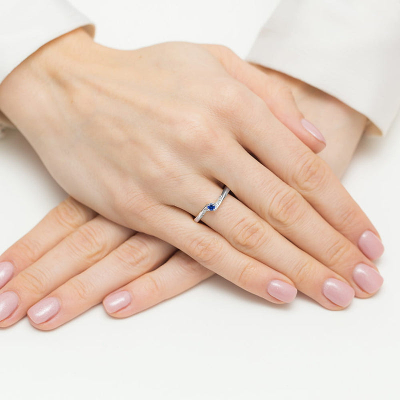 Inel Aur 14K cu Safir 0.15 ct si Diamante Naturale 0.04 ct, imaginea 12 din 12