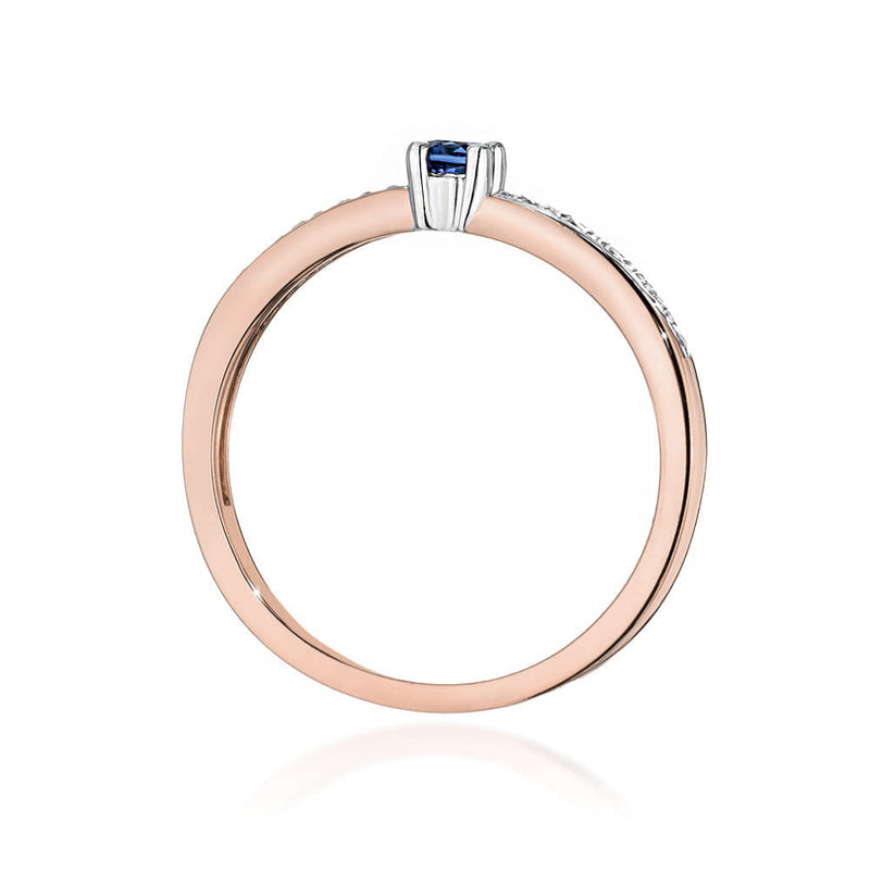 Inel Aur 14K cu Safir 0.15 ct si Diamante Naturale 0.05 ct, imaginea 7 din 12