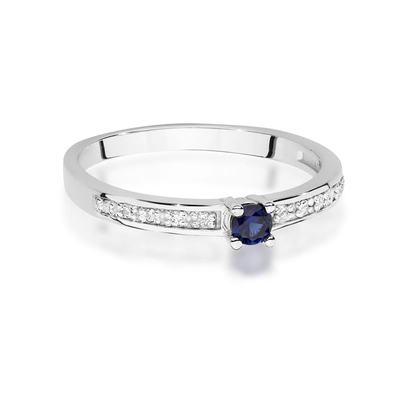 Inel Aur 14K cu Safir 0.15 ct si Diamante Naturale 0.05 ct, imaginea 10 din 12