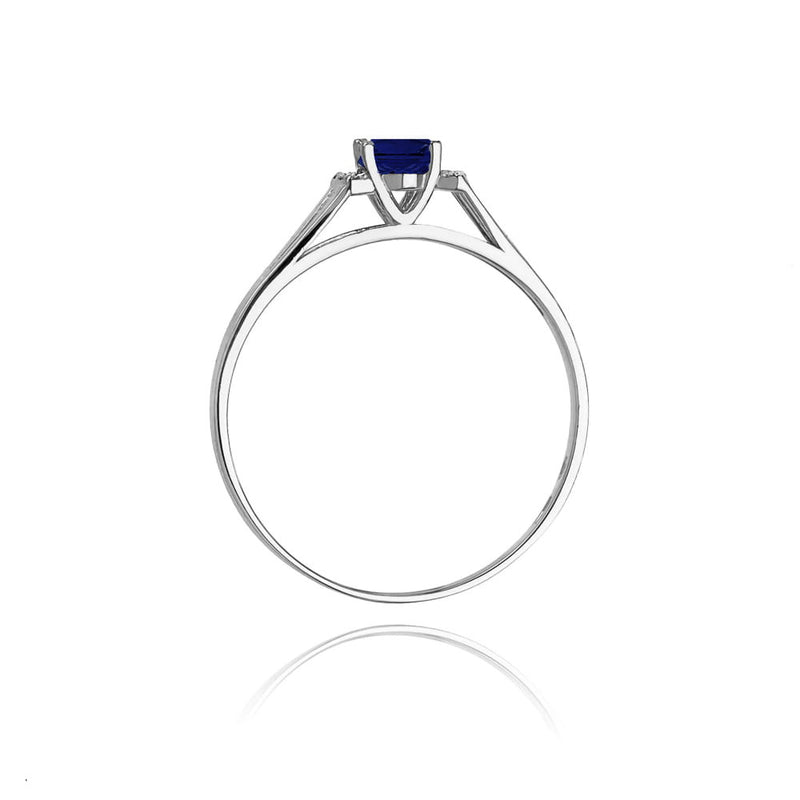 Inel Aur 14K cu Safir 0.70 ct si Diamante Naturale 0.05 ct, imaginea 6 din 11