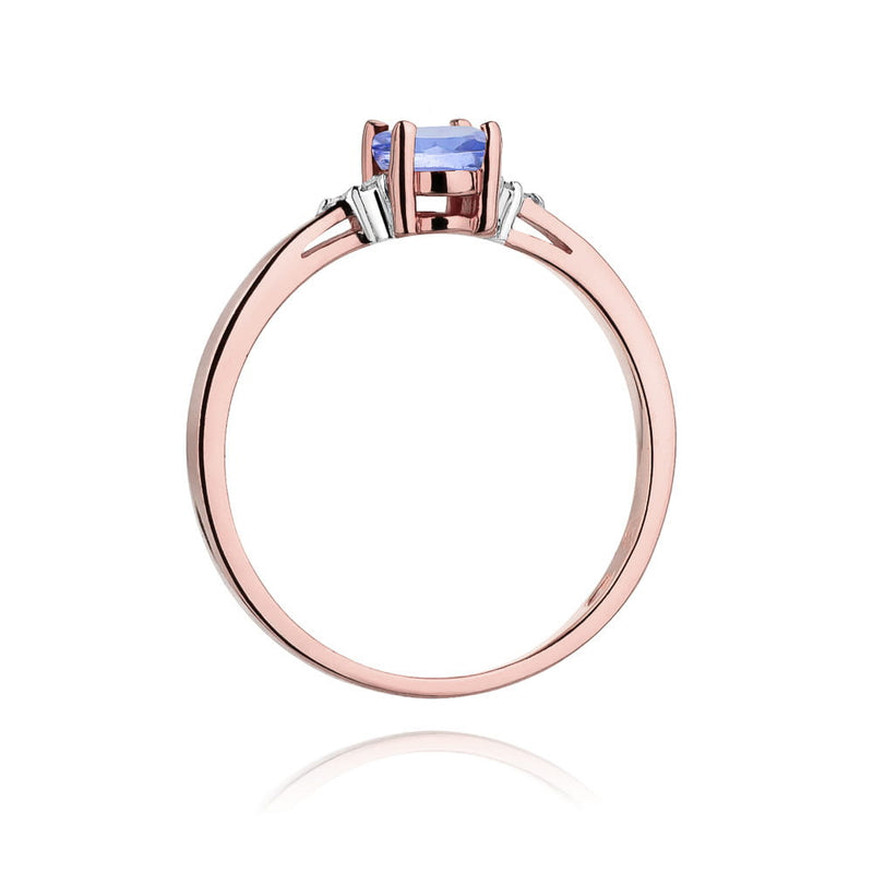 Inel Aur 14K cu Tanzanit 0.40 ct si Diamante Naturale 0.05 ct, imaginea 9 din 9