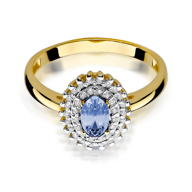 Inel Aur 14K cu Tanzanit 0.40 ct si Diamante Naturale 0.20 ct, imaginea 2 din 11