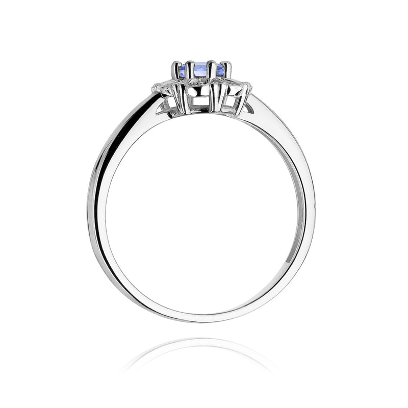 Inel Aur 14K cu Tanzanit 0.40 ct si Diamante Naturale 0.07 ct, imaginea 7 din 11