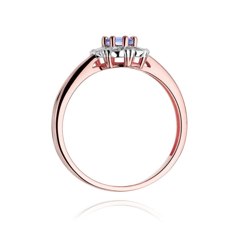 Inel Aur 14K cu Tanzanit 0.40 ct si Diamante Naturale 0.07 ct, imaginea 10 din 11