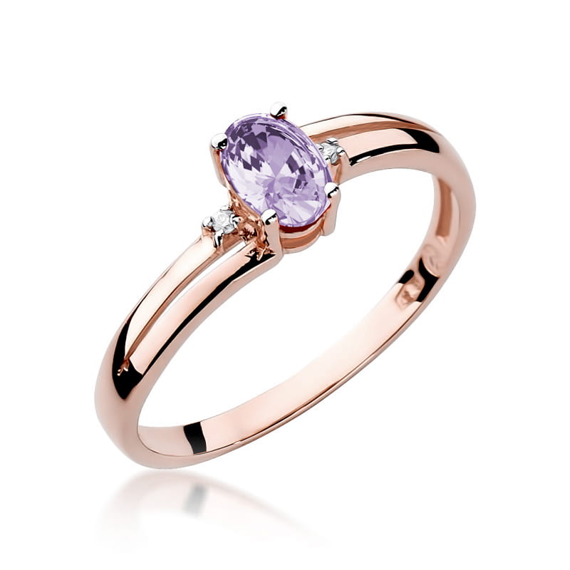 Inel Aur 14K cu Tanzanit 0.40 ct si Diamante Naturale 0.03 ct, imaginea 5 din 12