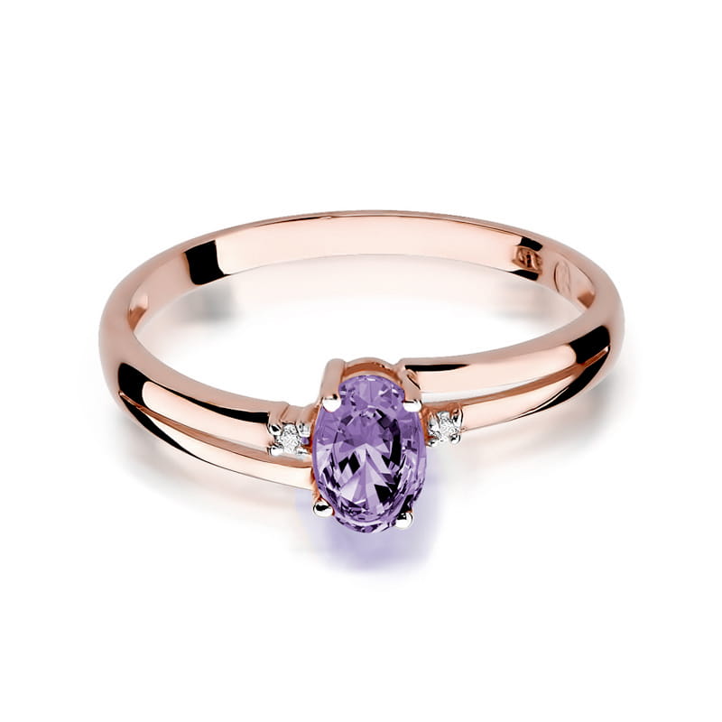 Inel Aur 14K cu Tanzanit 0.40 ct si Diamante Naturale 0.03 ct, imaginea 6 din 12