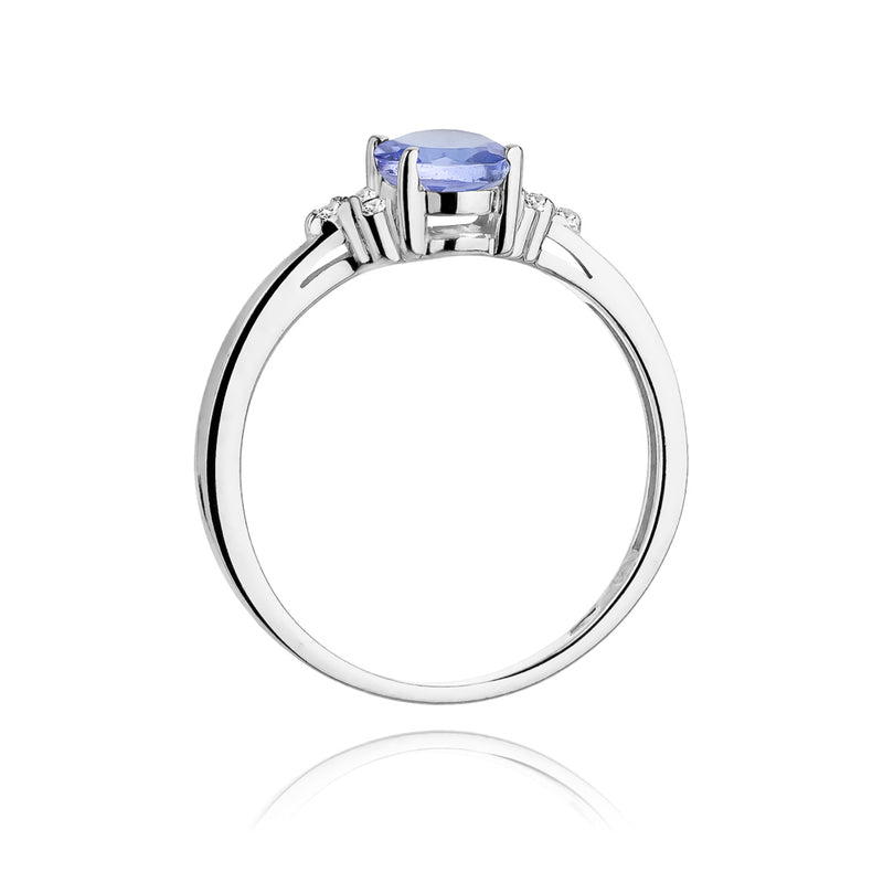Inel Aur 14K cu Tanzanit 0.70 ct si Diamante Naturale 0.05 ct, imaginea 7 din 11