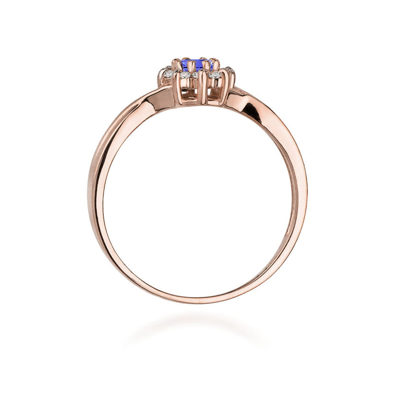 Inel Aur 14K cu Tanzanit 0.15 ct si Diamante Naturale 0.12 ct, imaginea 7 din 12