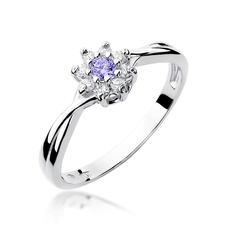 Inel Aur 14K cu Tanzanit 0.15 ct si Diamante Naturale 0.12 ct, imaginea 9 din 12