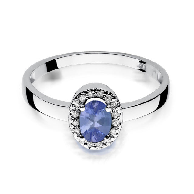 Inel Aur 14K cu Tanzanit 0.40 ct si Diamante Naturale 0.08 ct, imaginea 6 din 10