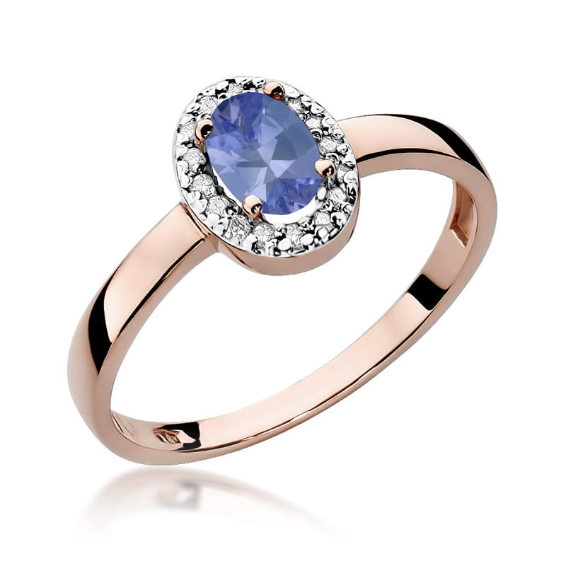 Inel Aur 14K cu Tanzanit 0.40 ct si Diamante Naturale 0.08 ct, imaginea 7 din 10