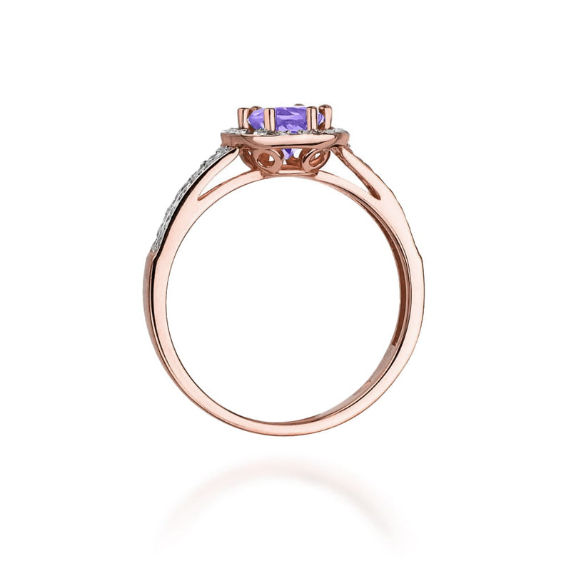 Inel Aur 14K cu Tanzanit 0.50 ct si Diamante Naturale 0.20 ct, imaginea 10 din 10