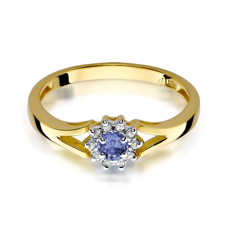 Inel Aur 14K cu Tanzanit 0.15 ct si Diamante Naturale 0.09 ct, imaginea 2 din 11