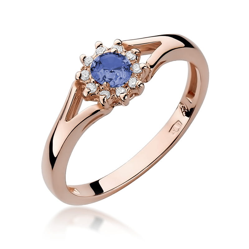 Inel Aur 14K cu Tanzanit 0.15 ct si Diamante Naturale 0.09 ct, imaginea 5 din 11