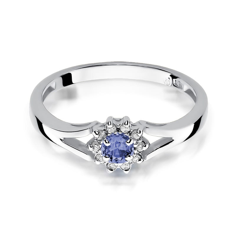 Inel Aur 14K cu Tanzanit 0.15 ct si Diamante Naturale 0.09 ct, imaginea 10 din 11