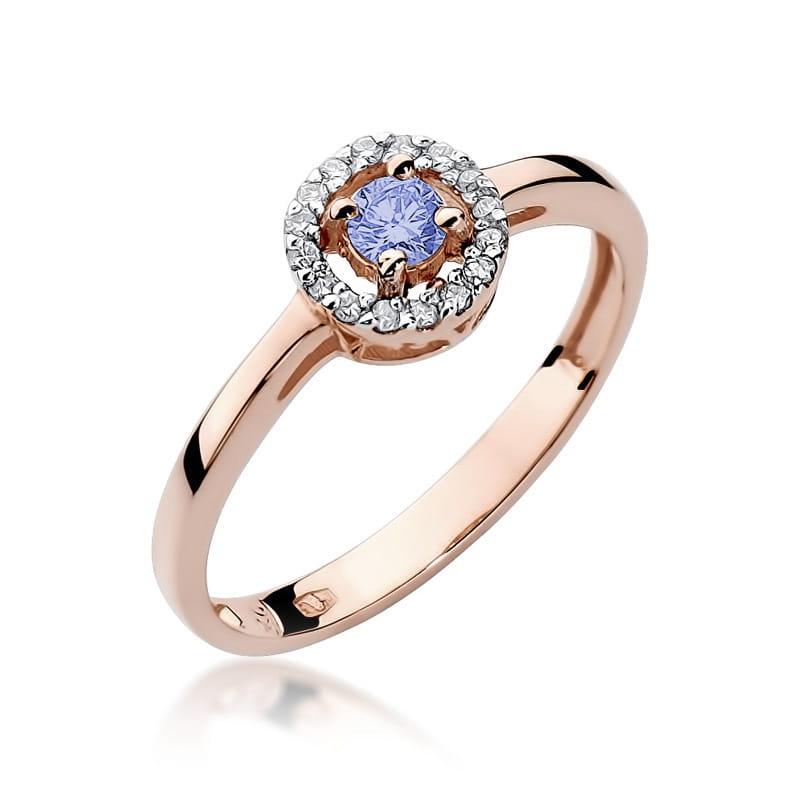 Inel Aur 14K cu Tanzanit 0.15 ct si Diamante Naturale 0.08 ct, imaginea 8 din 11