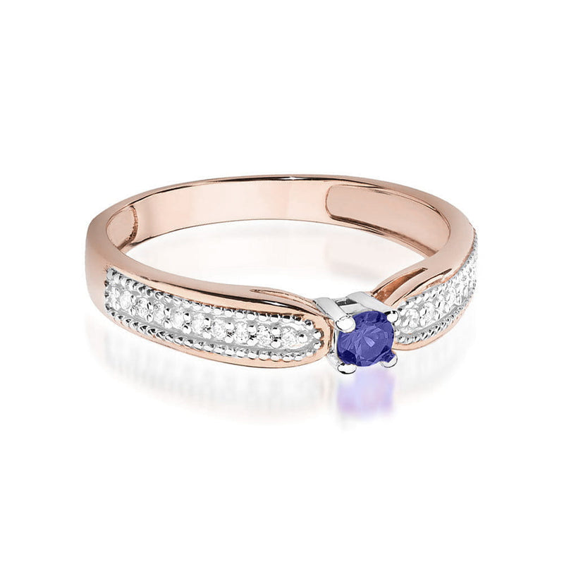 Inel Aur 14K cu Tanzanit 0.15 ct si Diamante Naturale 0.09 ct, imaginea 8 din 10