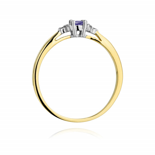 Inel Aur 14K cu Tanzanit 0.15 ct si Diamante Naturale 0.03 ct, imaginea 3 din 11