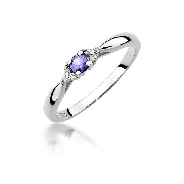 Inel Aur 14K cu Tanzanit 0.15 ct si Diamante Naturale 0.03 ct, imaginea 4 din 11