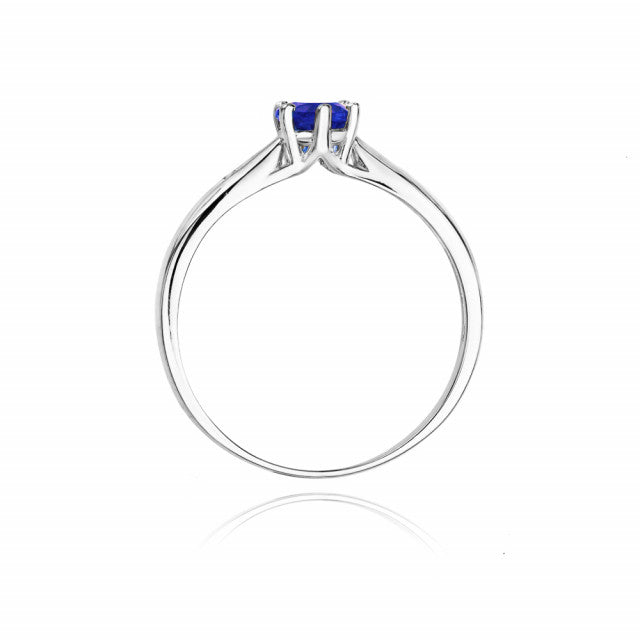 Inel Aur 14K cu Tanzanit 0.50 ct si Diamante Naturale 0.01 ct, imaginea 7 din 11