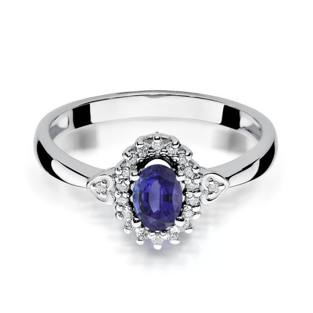Inel Aur 14K cu Tanzanit 0.40 ct si Diamante Naturale 0.10 ct, imaginea 5 din 10