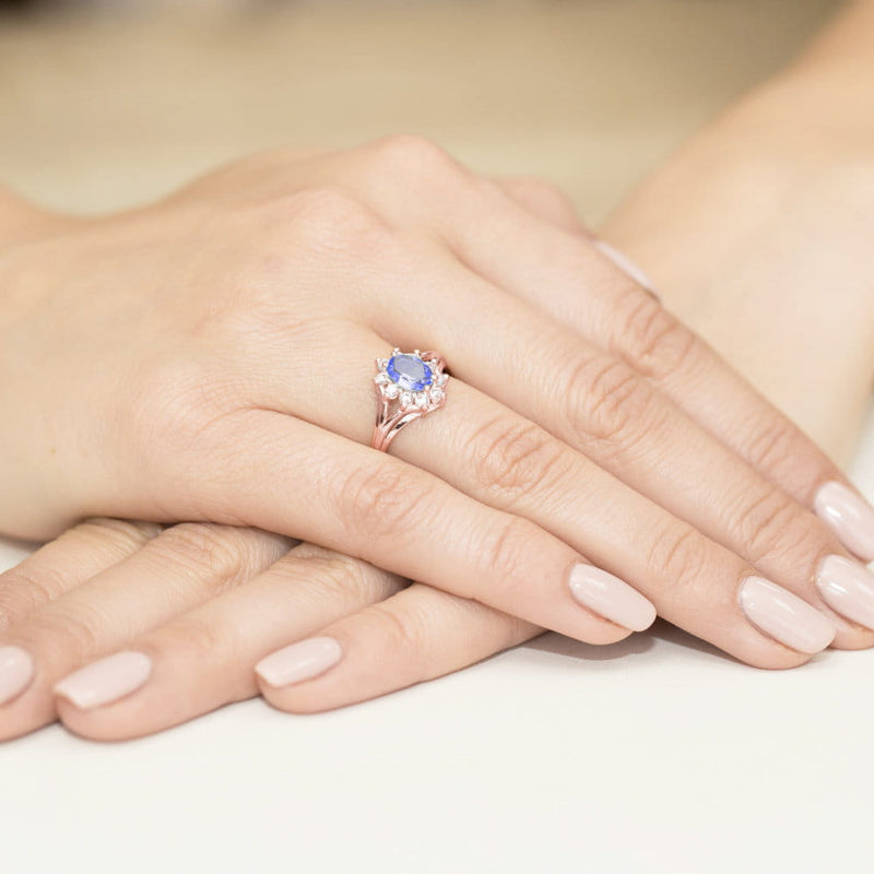 Inel Aur 14K cu Tanzanit 0.70 ct si Diamante Naturale 0.30 ct, imaginea 11 din 11