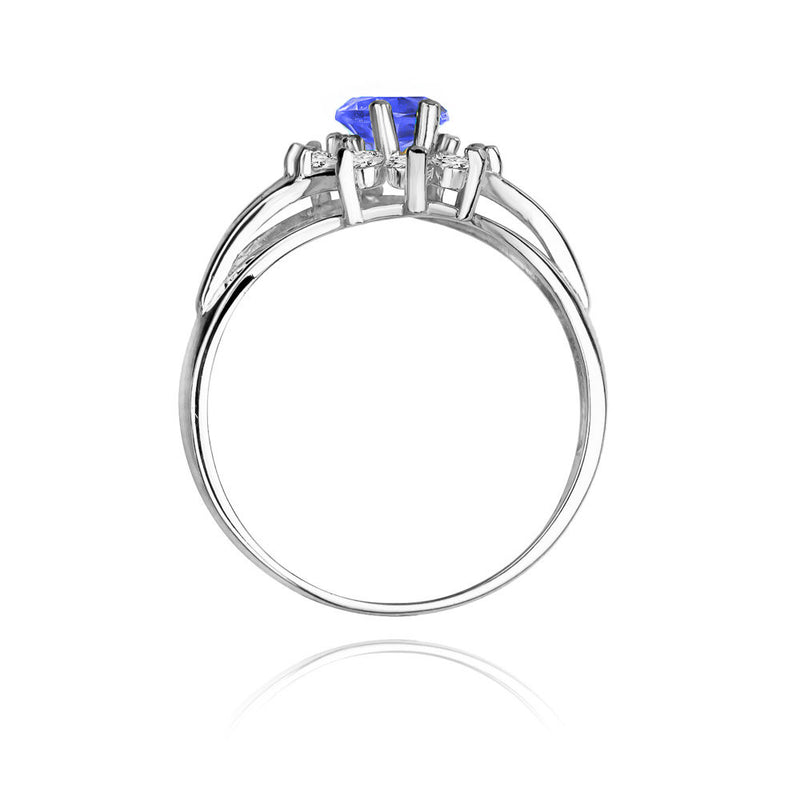Inel Aur 14K cu Tanzanit 0.70 ct si Diamante Naturale 0.30 ct, imaginea 7 din 11
