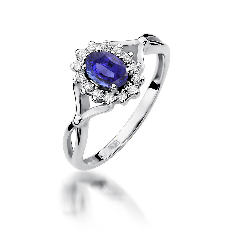 Inel Aur 14K cu Tanzanit 0.70 ct si Diamante Naturale 0.28 ct, imaginea 5 din 11