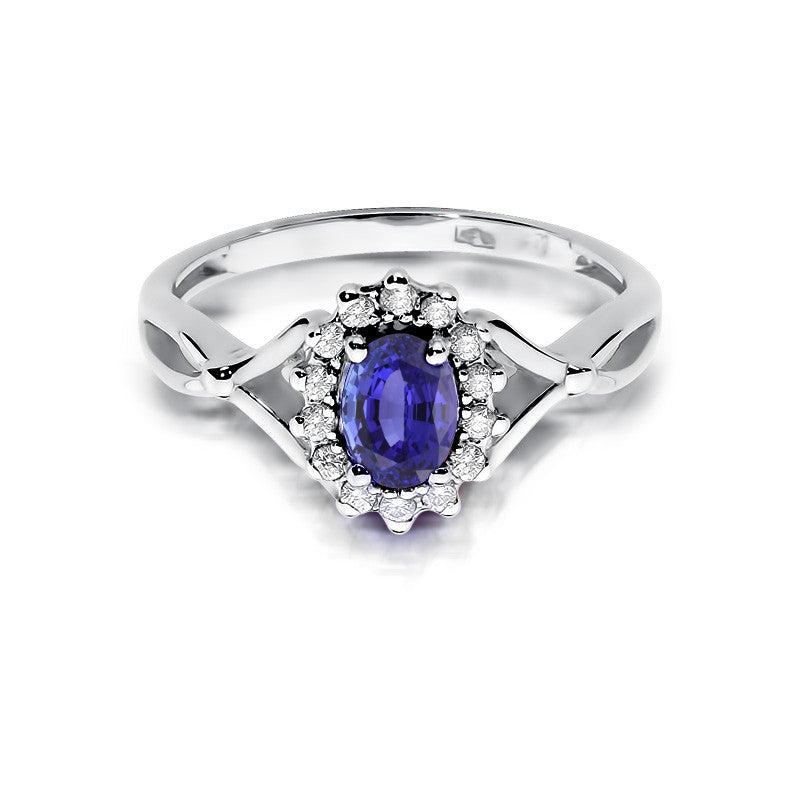 Inel Aur 14K cu Tanzanit 0.70 ct si Diamante Naturale 0.28 ct, imaginea 6 din 11